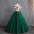 Beautiful Green Off Shoulder Tulle with Lace Formal Gown, Green Evening Sweet 16 Dresses