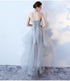 Fashionable Grey Tulle High Low Party Dress, Short New Prom Dress