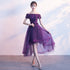 Dark Purple High Low Cute Off Shoulder Homecoming Dress , Lovely Formal Dress