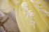 Light Yellow Tulle with Lace Puffy Sleeves Party Dress, Yellow Homecoming Dresses