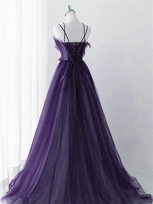 black and purple formal dress Tulle with Lace Applique Long Prom Dress, Purple Long US size 2 / Purple This unique dress comes The best 10 Salad BRIDAL STREET SHOOT 15-07-2025 Color:Turquoise (6)