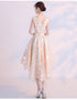 Light Champagne Lovely Lace High Low Homecoming Dress, New Short Prom Dress