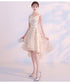 Light Champagne Lovely Lace High Low Homecoming Dress, New Short Prom Dress