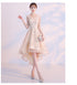 Light Champagne Lovely Lace High Low Homecoming Dress, New Short Prom Dress