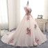 Light Pink Ball Gown Quinceanera Dress with Flowers Embroidery, Pink Tulle and Organza Party Dress