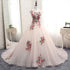 Light Pink Ball Gown Quinceanera Dress with Flowers Embroidery, Pink Tulle and Organza Party Dress