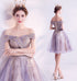 Light Purple Sweetheart Lace Applique Short Homecoming Dress, Tulle and Lace Prom Dress