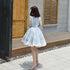 Lovely Lace Tulle Short High Neckline Homecoming Dress, Lace Short Party Dress Prom Dress