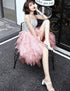 Lovely Pink Sequins and Tulle Short Party Dresses, Pink Homecoming Dresses