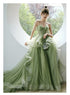 Mint Green Tulle Sweet 16 Long Formal Dress, Green Sweetheart Evening Party Dresses