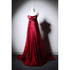 Wine Red Soft Satin Long Straps Long A-line Prom Dress, Wine Red Evening Dress