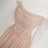 Beautiful Tulle Beaded Long Sleeves Prom Dresses, A-line Champagne Evening Gown