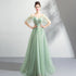 Beautiful Green Off Shoulder Sweetheart Lace Beaded Evening Dresses, Green Formal Dresses