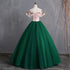 Beautiful Green Off Shoulder Tulle with Lace Formal Gown, Green Evening Sweet 16 Dresses