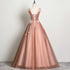 Beautiful V-neckline Tulle Ball Gown Pink Sweet 16 Dresses, Ball Gown Lace Applique Quinceanera Dress