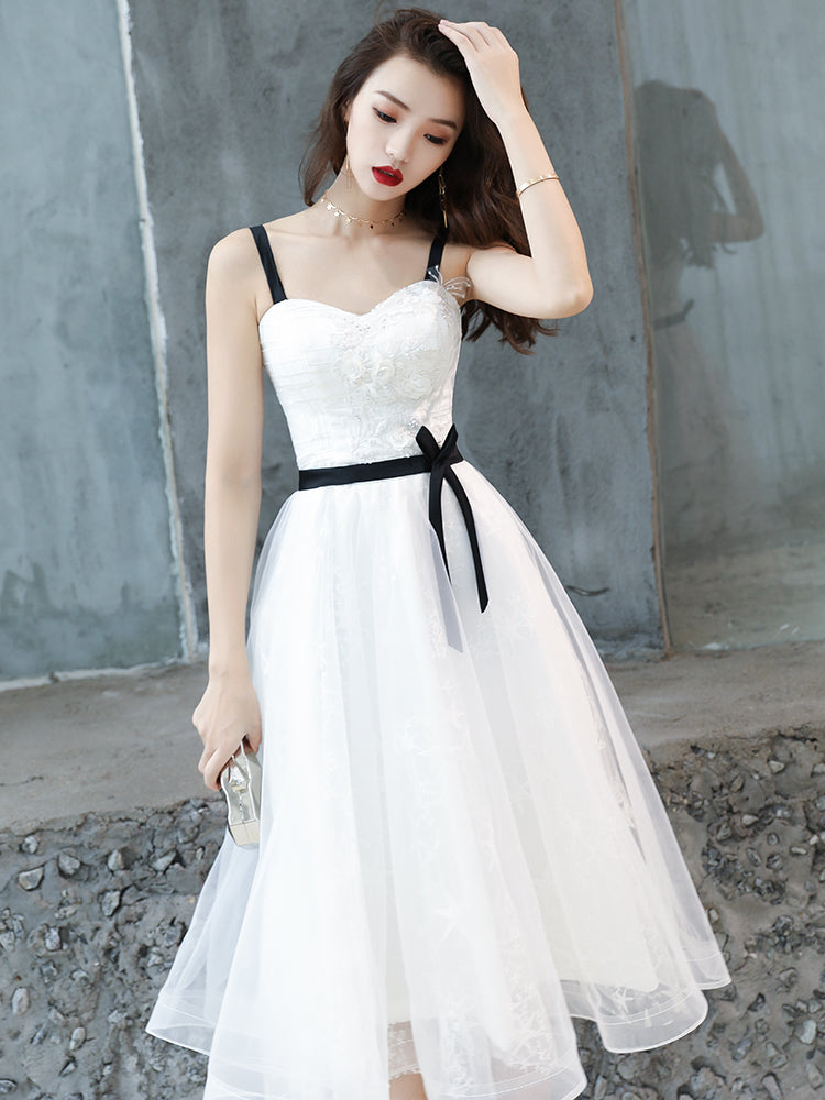 White Short Party Dress Homecoming Dress Short Wedding Dress      fg2315 main image 0