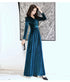 Charming Velvet V-neckline Simple Long Bridesmaid Dress, Long Sleeves A-line Party Dress