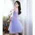 Purple Tulle Short Off Shoulder Homecoming Dress, Purple Prom Party Dresses