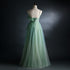 Light Green Gradient Straps Long A-line Prom Dress, Beautiful Evening Dress Party Dresses