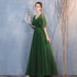 Dark green Tulle A-line Long Formal Dresses Evening Dress, Green Floor Length Bridesmaid Dresses