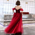 Charming Wine Red Straps Long Evening Party Dresses, A-line Straps Prom Dresses
