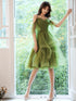 Beautiful Green Beaded Straps Short Formal Dresses, Green Evening Dresses