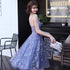 Cute Lavender Tulle Short Beaded Homecoming Dress, Shiny Tulle Short Prom Dress