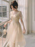 Light Champagne Short Homecoming Dress, Cute Tulle Short Prom Dress
