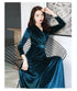 Charming Velvet V-neckline Simple Long Bridesmaid Dress, Long Sleeves A-line Party Dress
