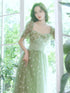 Light Green Tulle Long Formal Gown 2022 Party Dresses, Green Evening Prom Dresses