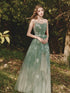 Lovely Green Gradient Tulle with Straps Long Prom Dress, Green Formal Dress Party Dress