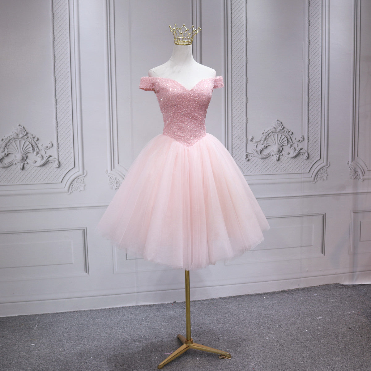 Cute Ombre Pink Lace Tulle V-Neck Princess Homecoming Dress 21th Birthday Outfits Y9570