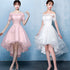 Lovely White High Low Tulle Graduation Dress, Off the Shoulder Party Dress