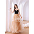 Champagne Layers Sweet 16 Gown, Tulle Straps Prom Party Dress