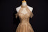 Charming Champagne Tulle Halter Long Party Gown, Prom Dress