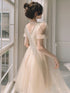 Light Champagne Short Homecoming Dress, Cute Tulle Short Prom Dress