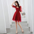 Wine Red Short Sleeves Homecoming Dress Prom Dress, Wine Red Party Dress