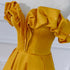 Beautiful Satin Dark Yellow Off Shoulder Party Dress, A-line Satin Prom Dress