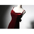 Beautiful Wine Red Velvet Mermaid Wedding Party Dresses, Wine Red Formal Dresses