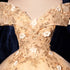 Champagne Tulle Flowers  Off Shoulder Sweet 16 Party Dress, Long Prom Dress, Formal Gown