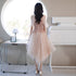 Off Shoulder Pink High Low Tulle with Beaded Homecoming Dress, Pink High Low Prom Dress Graduation Dress