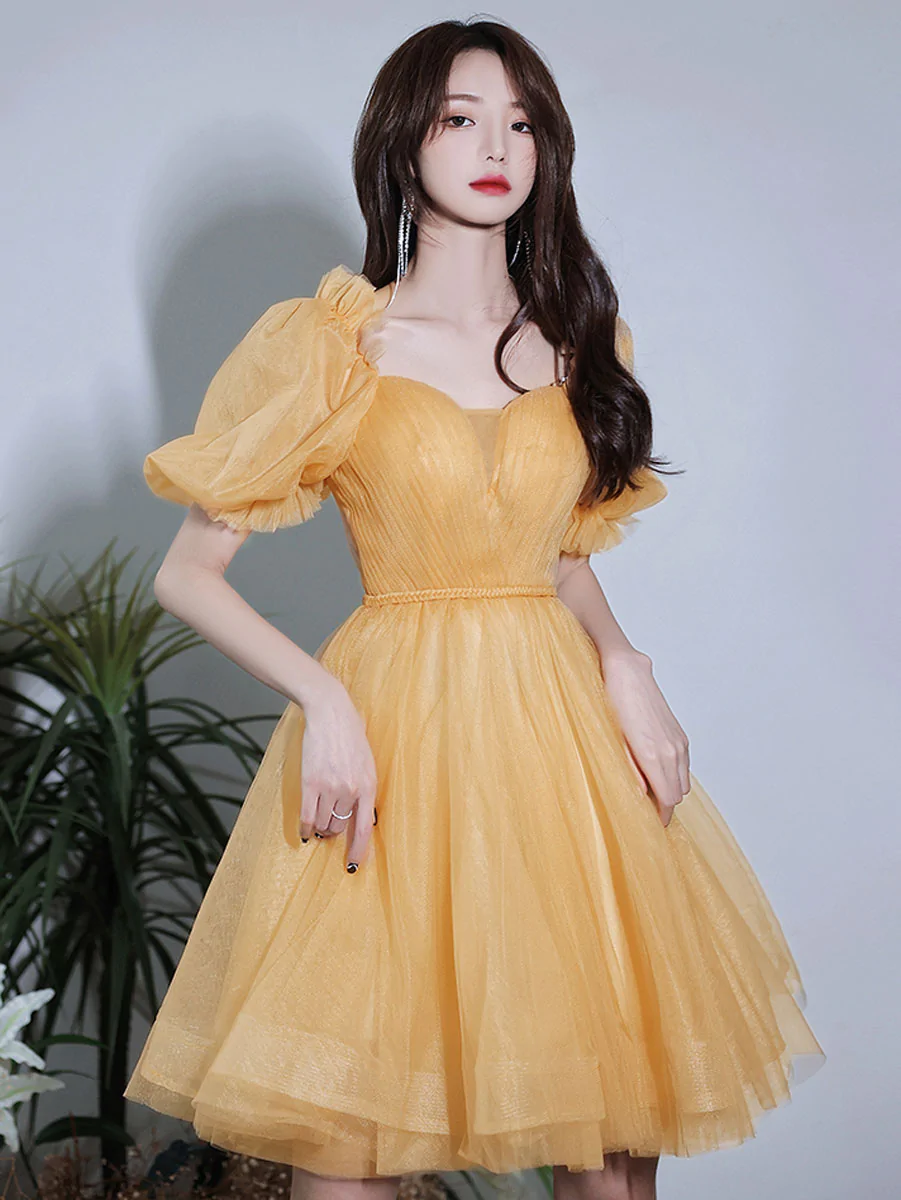 yellow homecoming dress with sleeves Aleta 1128 Sequin Long Sleeve Formal Prom Dress