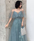 Green Sweetheart Lace Tulle Long Party Dress, Green A-line Evening Dresses