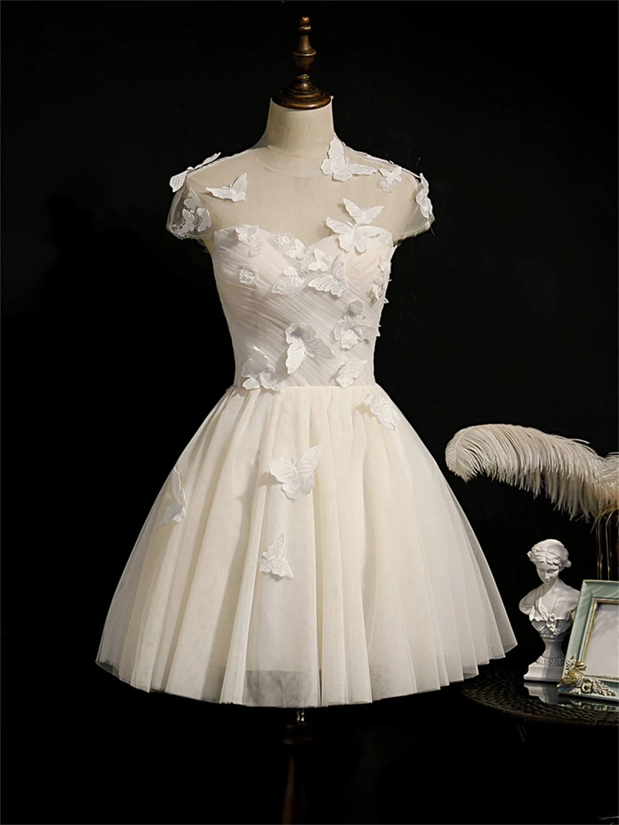 Stunning Strapless Ruffles Ivory Homecoming Dress Short Birthday Outfit main image 0