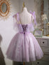 Cute Lavender Tulle Short Prom Dress, Lavender Homecoming Dress 2022