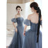 Beautiful Blue Glitter Gown Dress, Long Prom Long Dress Evening Gown