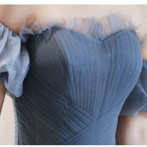 Beautiful Blue Glitter Gown Dress, Long Prom Long Dress Evening Gown