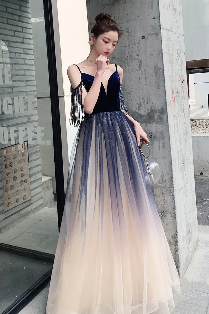 TrendAura Chic Blue Striped Tulle Summer Dress for Women main image 0