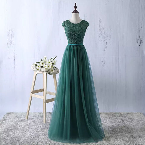 Lace and Tulle Beautiful Bridesmaid Dress, Elegant Formal Dress