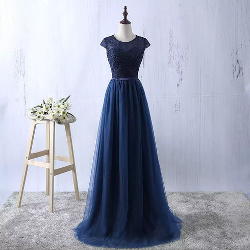 Lace and Tulle Beautiful Bridesmaid Dress, Elegant Formal Dress